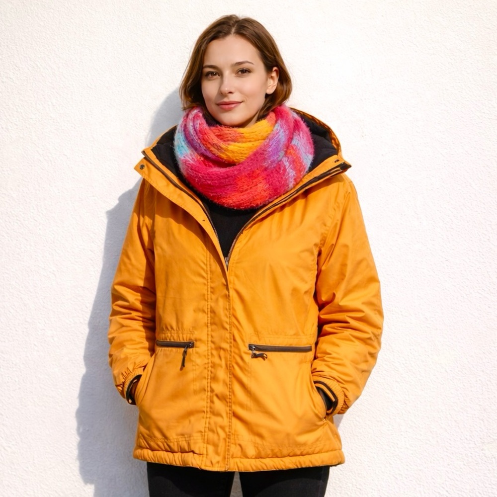 Fila Vintage Ski Jacket size Orange Gray medium